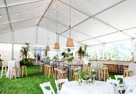 Wedding Reception seating Photo: Leah Lund Photography; Megan Christine Photography // Featured: The Knot Blog Backyard Wedding Reception Tent, Backyard Wedding Reception Decorations, Wedding Reception Seating Arrangement, Reception Seating Chart, Backyard Tent, Reception Layout, Cocktail Wedding Reception, Wedding Reception Seating, Wedding Backyard Reception