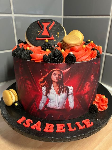 Black Widow Cake Ideas, Scarlet Witch Cake, Marvel Birthday Cake, Witch Cake, Marvel Black Widow, Marvel Cake, Themed Desserts, Black Widow Marvel, Random Ideas