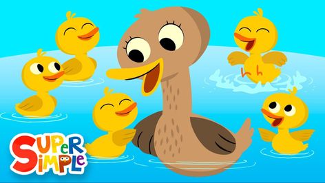 Five Little Ducks | Kids Songs | Super Simple Songs - YouTube Preschool Action Songs, Teach Rhyming, Fun Songs To Sing, Life Songs, Toddler Songs, Five Little Ducks, Bedtime Songs, Number Song, Simple Songs