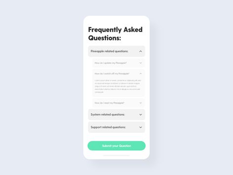 FAQ - DailyUI - 092 by Nikita Manko on Dribbble Healthcare Website, Ux Design Process, Ux Mobile, Mobile Web Design, Mobile Ui Design, Website Design Layout, Web Project, App Ui Design, Ui Inspiration