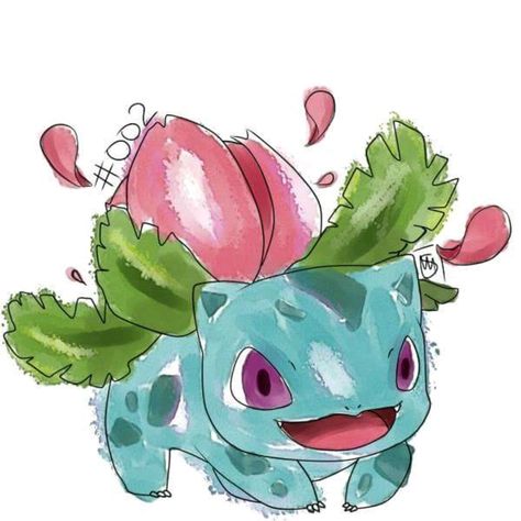 Ivysaur Pokemon, Grass Tattoo, Tattoo Cute, Book Tattoo, Drawing Digital, Cute Drawing, Anime Games, Pokemon Go, Artist Studio