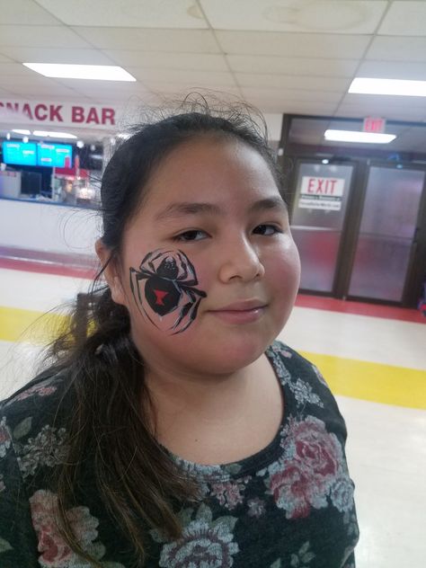 Black Widow Spider face painting cheek art Spider Face Painting, Spider Face, Cheek Art, Widow Spider, Black Widow Spider, Black Widow, Face Painting, Face Paint, Carnival Face Paint