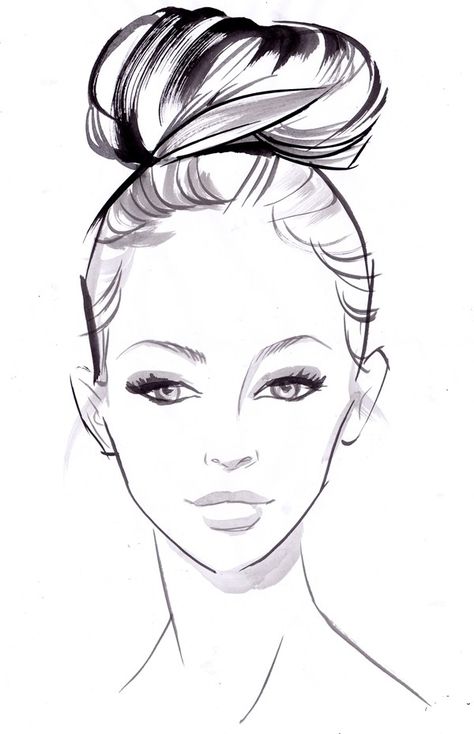 Sneak peek: how-to bridal hairstyles - High roller step by step Fashion Illustration Hair, Fashion Illustration Face, 얼굴 그리기, Face Illustration, High Roller, Face Sketch, Bridal Hairstyles, Illustration Sketches, How To Draw Hair