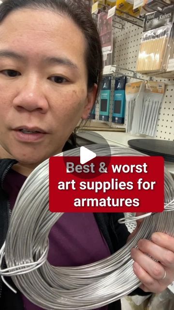 119K views · 8.5K likes | Art Prof: Create & Critique on Instagram: "So many factors it comes to building an armature! The biggest one though is making sure that you actually get armature wire.  It’s easy to assume that you can just get any wire at any hardware store, but none of them will have the malleability that you need to create an armature for sculpture.   I confess that armatures still really stress me out, even though I totally know how to make them. I guess I always get worried that it’s not strong enough enough, and then, somehow there will be this massive collapse in my sculpture later.😳  I did a live stream where I did an armature for my sculpture of Buddy, our family dog.   You can see me wrestle with the wire quite aggressively! Search “art prof armature” on YouTube, or typ Wire Art Techniques, Wire And Paper Art, Diy Wire Sculpture, Armatures For Sculpting, How To Make Wire Sculptures, Wire Armature Sculpture, Clay And Wire Sculpture, Armature Sculpture How To Make, Diy Armature