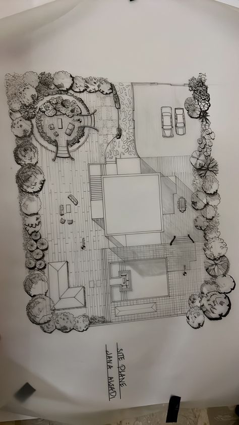 Villa Site Plan Design, Site Plan Sketch, Site Context, Site Plan Drawing, Site Plan Design, Architecture Site Plan, Architecture Design Process, Hacienda Style Homes, Section Drawing