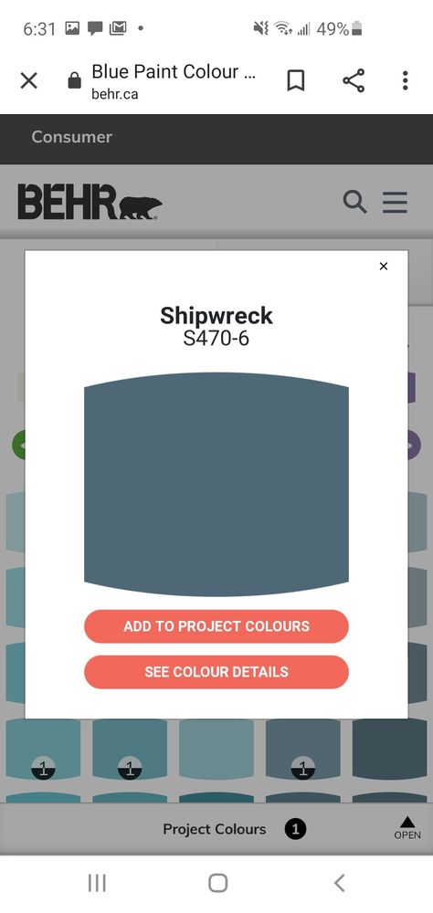 Shipwreck Behr Paint, Behr Shipwreck Paint Color, Behr Shipwreck, Behr Paint, Boy’s Room, Blue Paint Colors, Bedroom Color, Renovation Ideas, Shipwreck