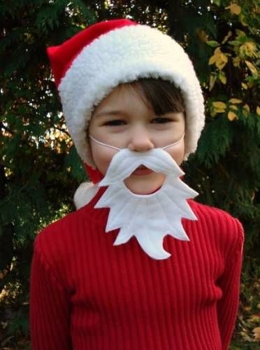 homemade santa beard - Google Search Kids Santa Costume, Felt Beard, Christmas Nativity Scene Display, Nativity Costumes, Christmas Dress Up, Fox Costume, Animal Mask, Santa Beard, Diy Santa