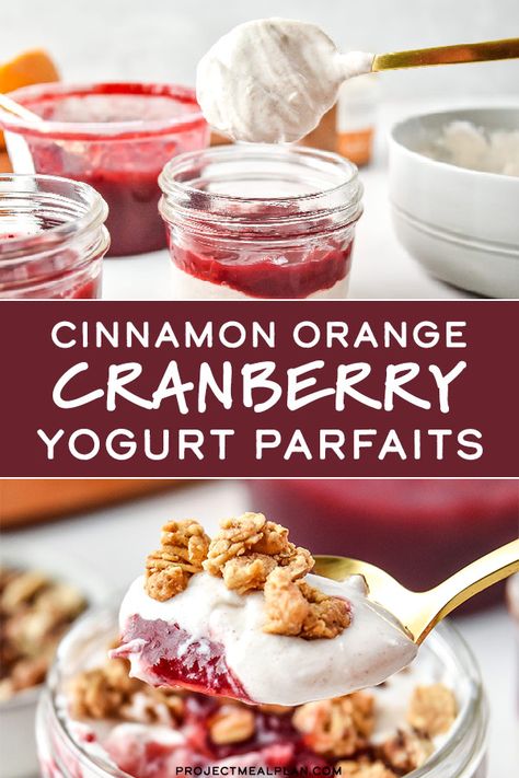 Cranberry Parfait, Cranberry Yogurt, Souffle Recipes Easy, Holiday Meal Prep, Blueberry Muffin Recipe Easy, Yogurt Parfait Recipe, Greek Yogurt Parfait, Yogurt Parfaits, Leftover Cranberry Sauce