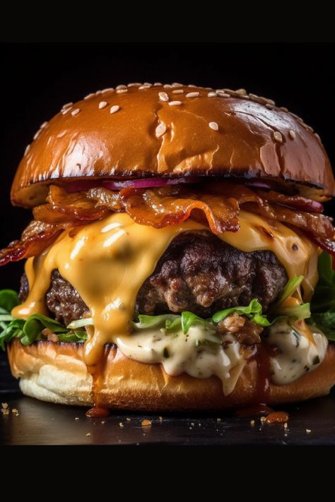 Can you eat this huge burger #burger #diets #food #healthyfood #healthyrecipes #loseweight Big Burgers, Grab Food, Hamster Eating, Bistro Food, Burger Sliders, Burger Restaurant, Food Graphic Design, Burger And Fries, Food Wallpaper