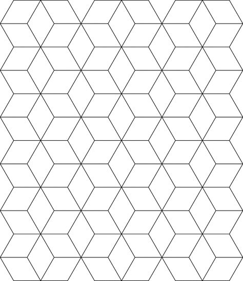 Free Tessellation Patterns to Print | Block Tessellation | ClipArt ETC Tessellation Patterns Geometry, Tesselations Pattern, Triangle Tessellation, Tessellation Pattern, Tumbling Blocks Pattern, Pattern Block Templates, Tessellation Art, Tessellation Patterns, Equilateral Triangle