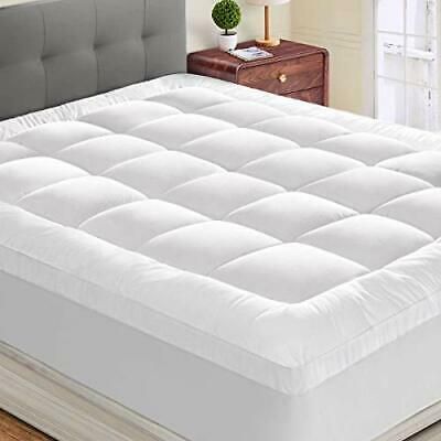 (eBay) Mattress Topper Extra Thick Stretches up 8-21" Deep California King White Thick Mattress Topper, Queen Mattress Topper, Twin Xl Mattress, Mattress Pad Cover, Mattress Toppers, Luxury Mattresses, California King Mattress, Full Mattress, Twin Mattress Size