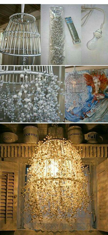 Kattokruunu Diy, Luminaria Diy, Diy Luminaire, Lamp Wire, Diy Lampe, Deco Luminaire, Pearls Diy, Diy Chandelier, Sugar Scrubs