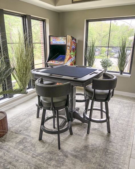 Basement Pub Table, Pub Tables And Chairs, Pub Table Family Room, Bar Game Table, Round Bar Height Table, Bar Height Wall Table Bonus Room, Game Room Table And Chairs, Gameroom Pub Table, High Top Bar Table Basement