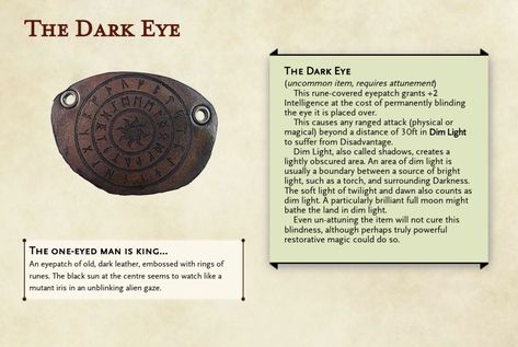 Dnd Eyepatch, Armor Dnd, Dnd Jewelry, Magic Artifacts, Homebrew Items, Dnd Magic, Dnd Items, Fantasy World Map, Dnd Races