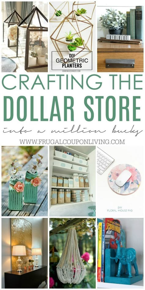 Crafting the Dollar Store -  DIY Dollar Store Crafts and Hacks on Frugal Coupon Living. Dollar Store Craft Ideas for your home. #dollarstore #dollarstorecrafts #crafts #craftideas #diy #upcycle #frugalcouponliving #diycrafts Diy Mouse Pad, Dollar Store Projects, Dollar Tree Projects, Dollar Diy, Dollar Store Finds, Dollar Tree Organization, Diy Home Decor For Apartments, Dollar Store Ideas, Dollar Tree Ideas