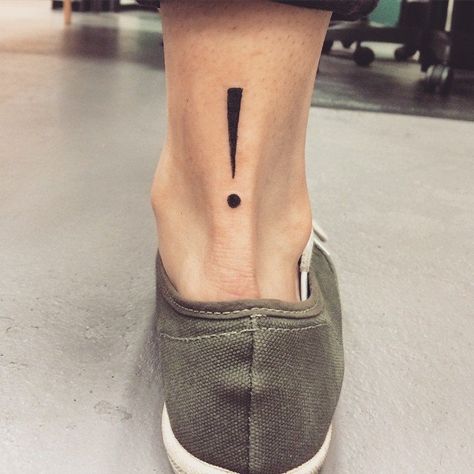 Punctuation Tattoos | POPSUGAR Beauty Punctuation Tattoo, Tattoo Dot And Comma, Exclamation Mark Tattoo, Exclamation Point Tattoo, Punctuation Marks Poster, Grammar Nerd, Exclamation Point, Popsugar Beauty, Punctuation