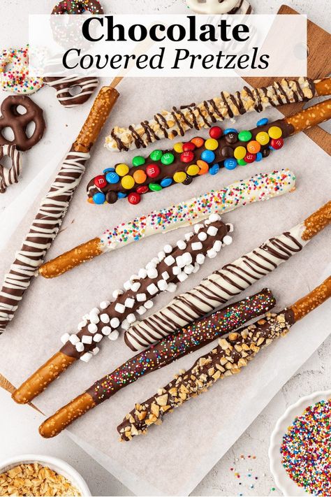 This is the ultimate guide to the best chocolate covered pretzels! I tested eight different types of chocolate and took detailed notes about melting times, taste, appearance, consistency, drying time, price, and more. Now you can make perfect chocolate pretzels with zero guesswork because I've done all the trial and error so you don't have to! Holiday Chocolate Covered Pretzels, Chocolate Covered Pretzels Christmas, Chocolate Covered Pretzels Recipe, Chocolate Pretzel Rods, Chocolate Covered Desserts, Cookie Cookbook, Chocolate Dipped Pretzels, Holiday Chocolate, Covered Pretzels