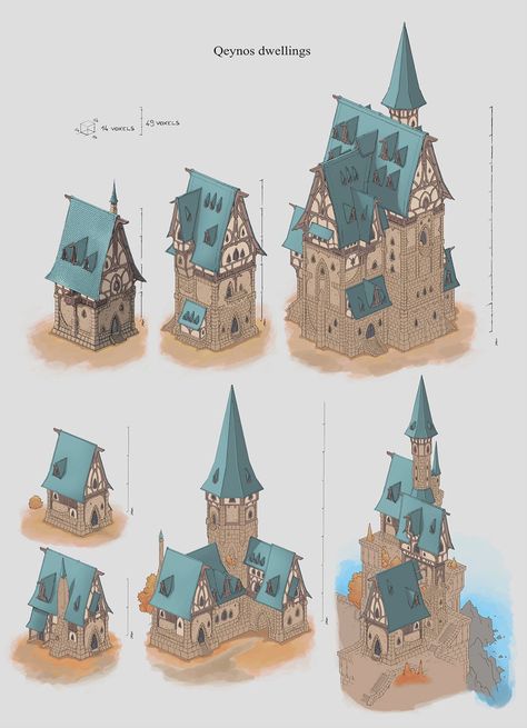 Types Of Buildings, 3d Karakter, Building Concept, Architectural Styles, Minecraft Architecture, Fantasy House, Fantasy City, Fantasy Castle, Minecraft Projects