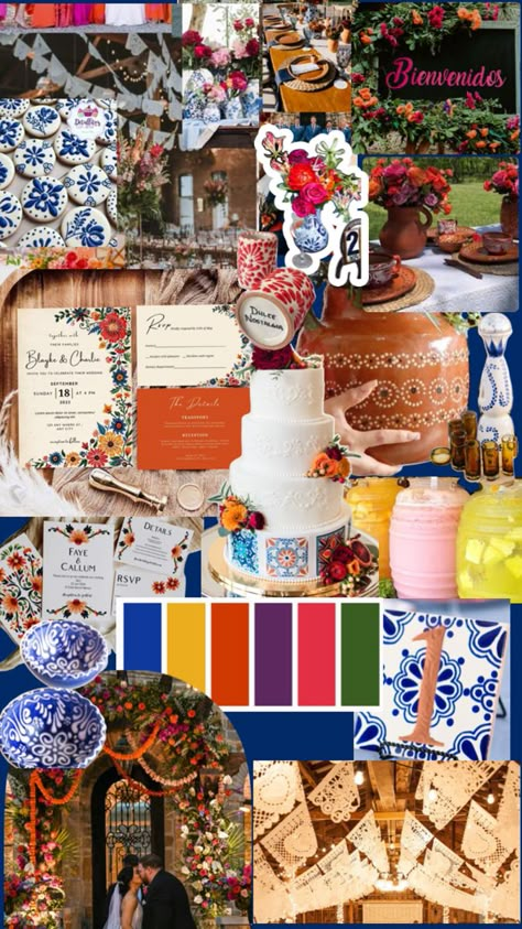 Rancho Wedding, Spanish Themed Weddings, Talavera Wedding, Vintage Mexican Wedding, Mexican Inspired Wedding, Mexican Themed Weddings, Wedding Collage, Fiesta Wedding, Spanish Wedding