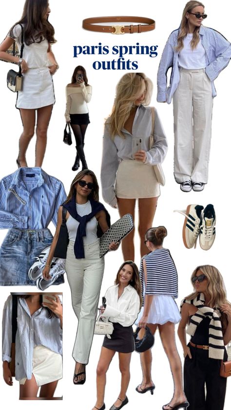 Collage Clothes, Blue Summer Outfits, Italy Summer Outfits, French Outfits, Hamptons Fashion, Summer Collage, Summer Workout Outfits, Casual Work Outfits Women, Paris Summer