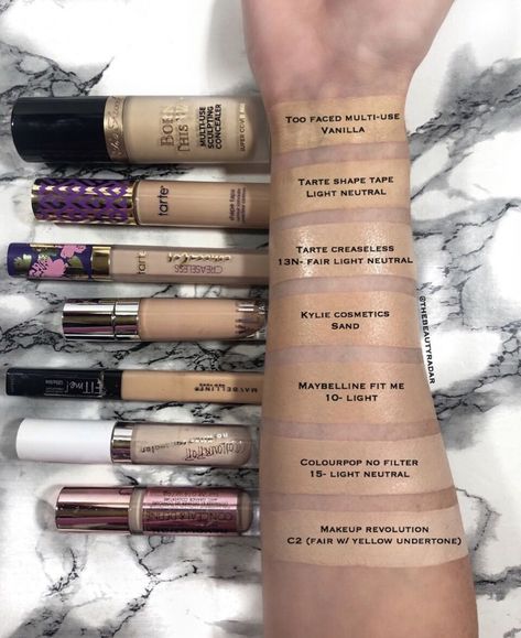 Too Faced Concealer Swatches, Steps Of Makeup, Makeup Light Skin, Cvs Makeup, Contour Tips, Affordable Makeup Brands, Applying Concealer, Best Concealers, Christmas Makeup Tutorial