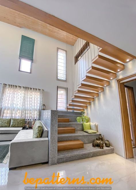 Staircase Interior Design, Staircase Design Modern, Stairs Design Interior, Indian Home Design, Stairway Design, Stairs Design Modern, Stair Case, Architect Design House, Home Stairs Design