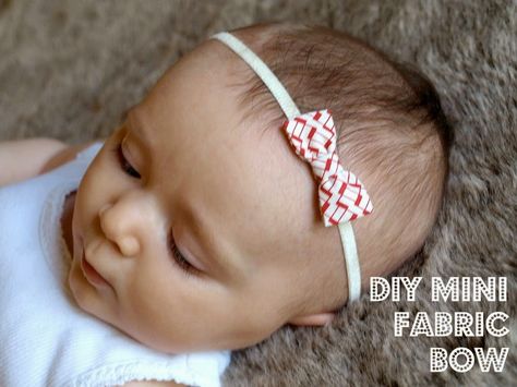 » DIY: Mini Fabric Bows Diy Baby Bows Headbands, Infant Bows, Diy Baby Bows, Baby Band, Diy Baby Headbands, Diy Bows, Baby Turban