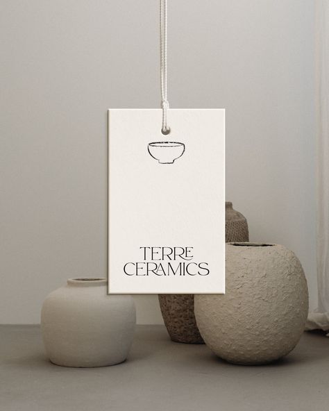 Introducing Terre. A natural, hancrafted ceramic brand 🤍 At Designs by Gabi, we create bespoke, delightful, memorable visual identity designs that truly represent your business values and connect with high-end customers. If you're ready to LEVEL UP inquiry from the link in bio! Let's create a brand identity you'll be proud of! . . . #ceramics #handmadeceramics #pottery #interiordesign #ceramicsart #homewearstyle #wabisabi #minimalistinterior #ceramiclife #potterylife #ceramicstudio #luxu... Pottery Logo Design Brand Identity, Pottery Business Logo, Ceramic Business Card, Ceramic Logo Design Ideas, Pottery Studio Branding, Pottery Studio Logo, Ceramic Brand Identity, Ceramic Studio Branding, Clay Branding