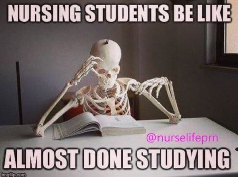 This is a list of common things that nursing students go through with funny memes to accompany them. Skeleton Studying, School Memes Student, Medische Humor, Nursing School Quotes, Nursing School Memes, Nursing Student Humor, Nursing School Prerequisites, Funny Nursing, Funny And Relatable