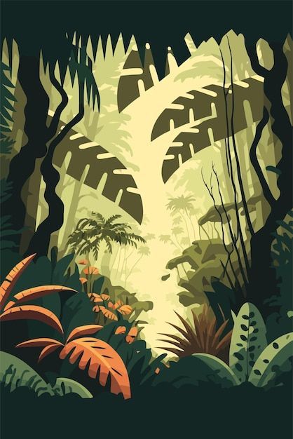 Tropical Pond, Jungle Drawing, Jungle Cartoon, Jungle Background, Jungle Painting, Jungle Mural, Jungle Tree, Jungle Scene, Jungle Illustration