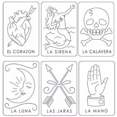 Mexican Loteria - Sublime Stitching Embroidery Pattern Transfers Embroidery Mexican, Mexican Loteria, Vintage Embroidery Transfers, Mexican Pattern, Ideas Embroidery, Mexican Embroidery, Iron On Embroidery, Pattern Coloring Pages, Embroidery Transfers