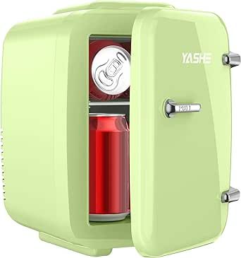 Amazon.com: YASHE Mini Fridge for Bedroom, 4 Liter/6 Cans Small Refrigerator, 110V AC/ 12V DC Thermoelectric Cooler and Warmer for Drink Office Dorm Car, Green : Home & Kitchen Green Mini Fridge, Fridge For Bedroom, Car Green, Pinterest Contest, Small Refrigerator, Mini Fridges, Compact Refrigerator, Mini Fridge, Teen Room