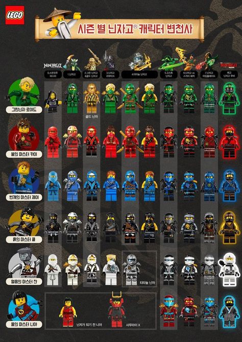 All Ninjago Characters, Ninjago Poster, Anatomy Books For Artists, Ninjago Team, Ninjago Toys, Lego Ninjago City, Lego Ninjago Minifigures, Ninja Lego, Lego Ninjago Nya