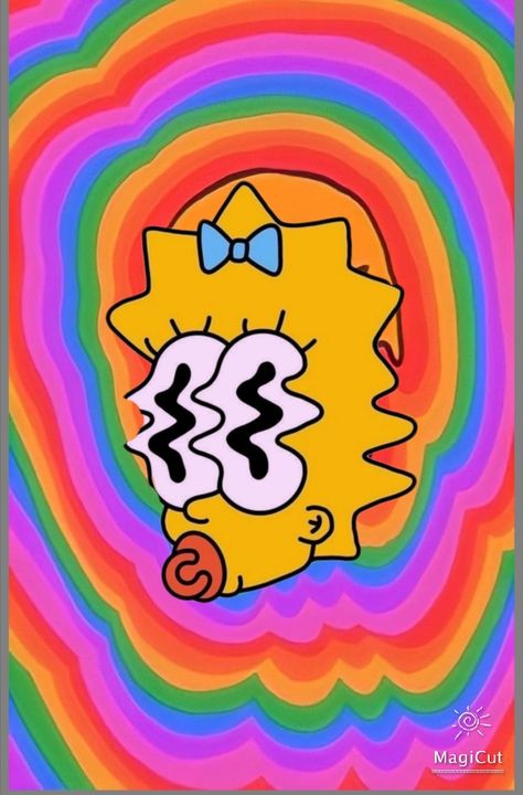 Tripy Wallpapers Cartoon, Trippy Cartoon Art, Trippy Simpsons Painting, Trippie Drawings, Simpsons Trippy, Trippy Cartoon Drawing Ideas, Trippy Toons, Trippy Characters, Simpson Art