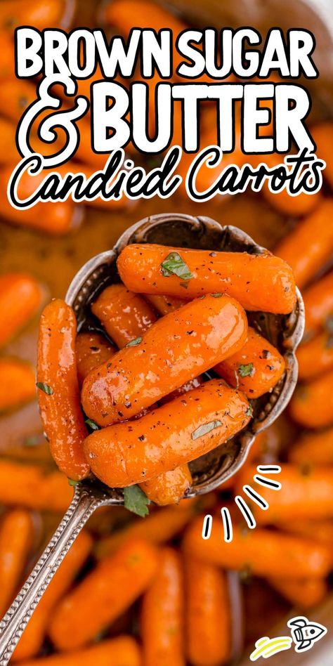 Candied carrots is a delicious and easy-to-make dish with sweet, savory, and a hint of spice flavors all in one bite. Carrot Stick Recipes, Sweet Carrot Casserole, Sliced Carrots Recipe Side Dishes, Baked Candied Carrots, Crockpot Candy Carrots, Mini Carrots Recipes, Canned Carrot Recipes Side Dishes, Charleston's Carrot Recipe, Candied Baby Carrots