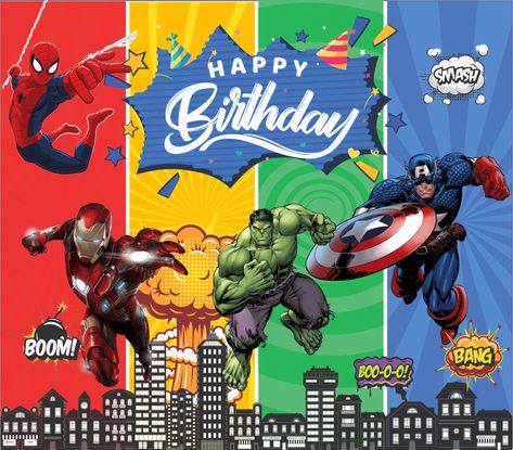 Avengers Boys Birthday Banner 8X7 Feet - Marvel Avengers Theme Happy Birthday Banners | Themes for Birthday Party | VenueLook Avengers Background For Birthday, Happy Birthday Marvel, Birthday Planning Checklist, Avengers Theme Birthday Party, Avengers Printable, Avengers Theme Birthday, Themes For Birthday, Birthday Gala, Avengers Birthday Party