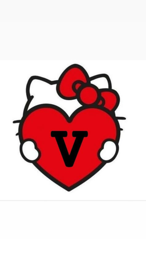 V Letter Images, Hello Kitty Heart, Whatsapp Wallpaper Cute, Graffiti Writing, Iphone Wallpaper Hipster, Hello Kitty Aesthetic, Hello Kit, Kitty Drawing, Drawing Letters