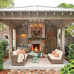 Candles In Fireplace, Backyard Fireplace, Fireplace Ideas, Outdoor Living Room, Outdoor Patio Decor, Outdoor Fire, Outdoor Fireplace, Fireplace Decor, Decorating Blogs