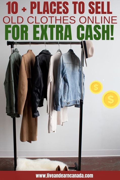 Here are our tips for selling clothes online for cash. Use our ideas for selling clothes online to make money from home. We also listed tips for selling clothes online in Canada. This is the ultimate guide for finding the best places to sell your old clothes online for money. #makemoneyonline #makemoneyfromhome #sidehustle #makemoney #frugal #makemoneyfast start selling new, used, recycled, vintage or high end clothes online. Where To Sell Clothes Online, How To Photograph Clothes To Sell Online, How To Sell Clothes Online, Selling Used Clothes Online, Sell Clothes Online, How To Sell Clothes, Jeans Projects, Sell Old Clothes, Selling Used Clothes