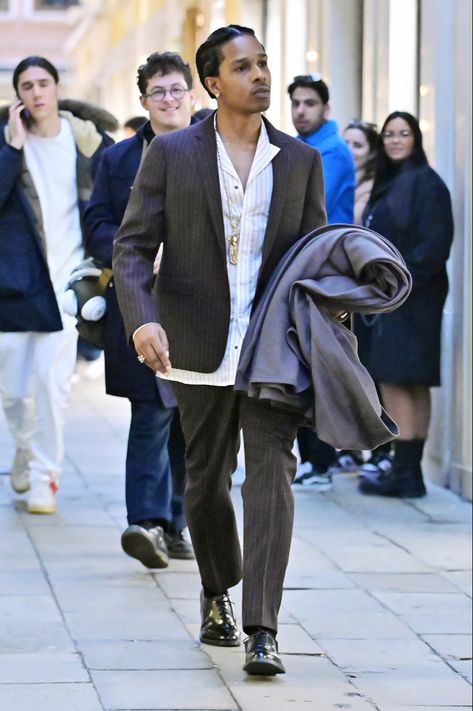 Asap Rocky Suit, Shopping In Milan, Asap Rocky Outfits, Asap Rocky Fashion, Pretty Flacko, Classy Outfits Men, Black Men Fashion Swag, Black Men Street Fashion, Men Street Fashion