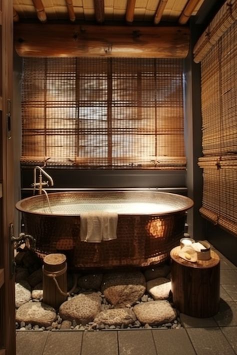 Create a serene, zen-like environment with Japanese-style bathrooms that incorporate bamboo, stone, and water features. Click to explore. Japanese Bathroom Traditional, Modern Japanese Bathroom, Japanese Inspired Bathroom, Beauty Elements, Japanese Bathroom Design, Japanese Style Bathroom, Shoji Doors, Onsen Bath, Modern Japanese Style