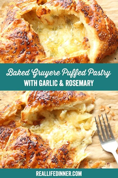 Gruyere Puff Pastry, Baked Gruyere, Puffed Pastry, Half Baked Harvest Recipes, Sweet Appetizer, Peanut Butter Energy Bites, Puff Pastry Appetizers, Recipes Appetizers And Snacks, Puff Pastry Recipes