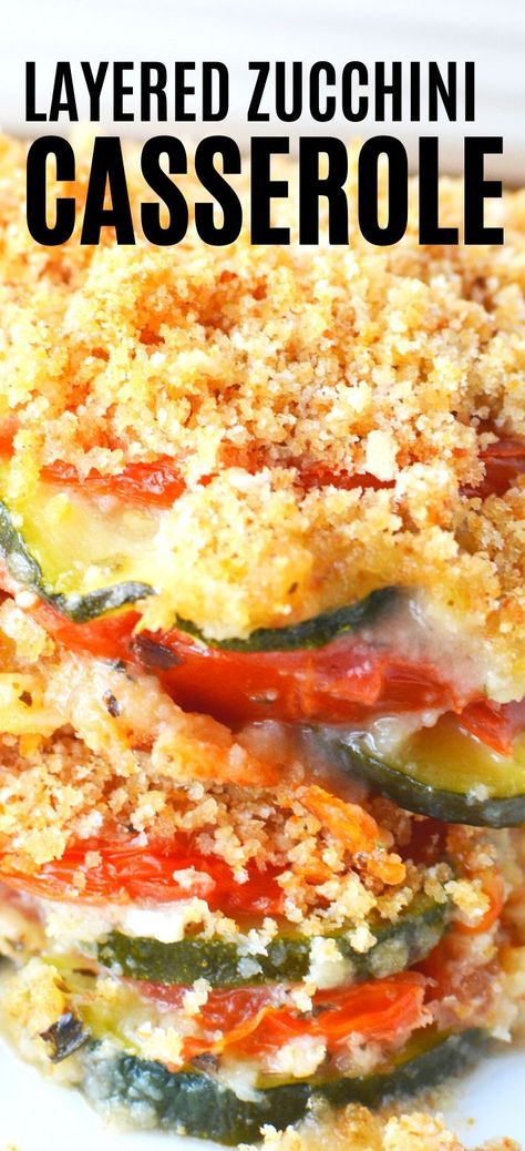 Zucchini Tomato Casserole, Bread Crumb Topping, Tomato Casserole, Zucchini And Tomato, Casserole Bake, Zucchini Recipes Baked, Zucchini Casserole Recipes, Zucchini Side Dishes, Recipe Zucchini