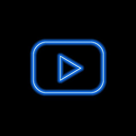 Neon Blue Youtube Icon, Youtube Logo Blue, Neon Blue Icons For Apps, Blue Youtube Icon, App Icon Design Blue, Neon Blue Icons, Neon Blue App Icons, Icon Design Blue, Ios App Logo