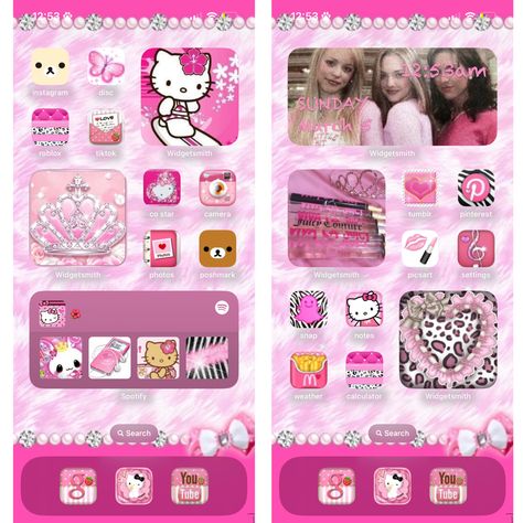 Trashy Y2k Ios Homescreen, Y2k Ios 16 Layout, Mcbling Ios Homescreen, Mcbling Homescreen Layout, Y2k Phone Layout Ideas, Pink Y2k Phone Theme, Y2k Home Screen Layout, 2000s Widget Icons, Gyaru Iphone Layout