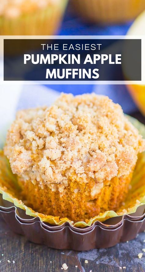 Apple Pumpkin Cupcakes, Gourmet Muffins, Apple Pumpkin Muffins, Pumpkin Blueberry Muffins, Streusel Topping For Muffins, Dessert Muffins, Basic Muffin, Pumpkin Apple Muffins, Apple Streusel Muffins