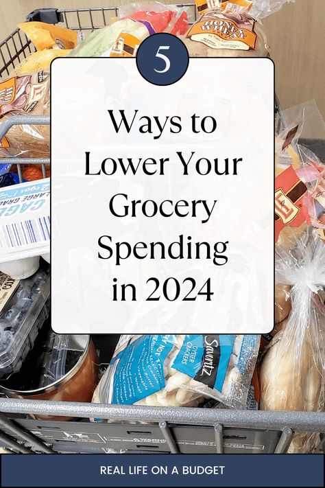 Lowering your grocery spending doesn't have to be complicated. Here's how my family is planning to lower grocery spending in 2024. Money Saving Grocery List, Spend Less On Groceries, Budgeting Groceries Family Of 4, How To Budget Groceries, Grocery Budget For Four, Cheap Food Prep, Saving On Groceries, Grocery Budget Template, How To Save On Groceries