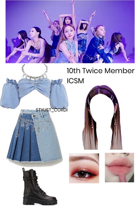 10th Twice Member - I Can’t Stop Me outfit ideas | Twice inspired outfit for tenth member Kpop Outfits Twice, Twice I Cant Stop Me, Twice Member, Korean Outfits Kpop, Outfit Korean Style, Preformance Outfits, Chic Fall Outfits, Stylish Work Outfits, Cute Fall Outfits