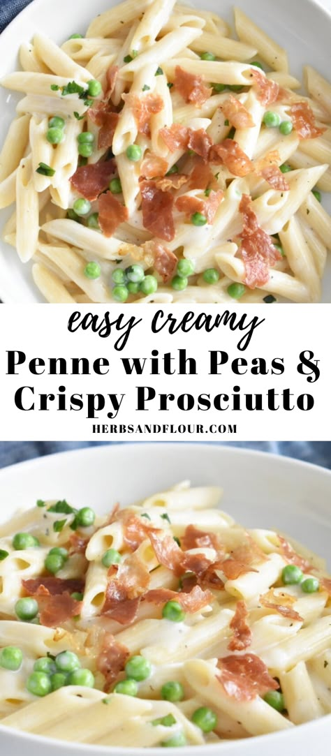 Pea And Prosciutto Pasta, Pea Prosciutto Pasta, Peas And Prosciutto Pasta, Prosciutto And Peas Pasta, Pasta With Peas And Prosciutto, Crispy Prosciutto Pasta, Pasta Peas Prosciutto, Prosciutto Carbonara Pasta, Creamy Pasta With Peas And Bacon