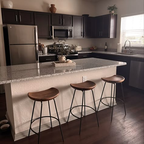 Bar and counter stools ✨ Follow my shop @AlyssaStephens on the @shop.LTK app to shop this post and get my exclusive app-only content! #liketkit #LTKhome #LTKunder50 #LTKunder100 @shop.ltk https://liketk.it/3O5kd Apartment Kitchen With Bar Stools, Bar Stools Kitchen Island Dark Cabinets, Apartment Kitchen Bar Stools, Apartment Kitchen Decor Dark Cabinets, Dark Cabinets Kitchen Decor, Apartment Kitchen Decor Brown Cabinets, Dark Brown Kitchen Cabinets Bar Stools, Dark Cabinets And Dark Floors, Apartment Bar Stools